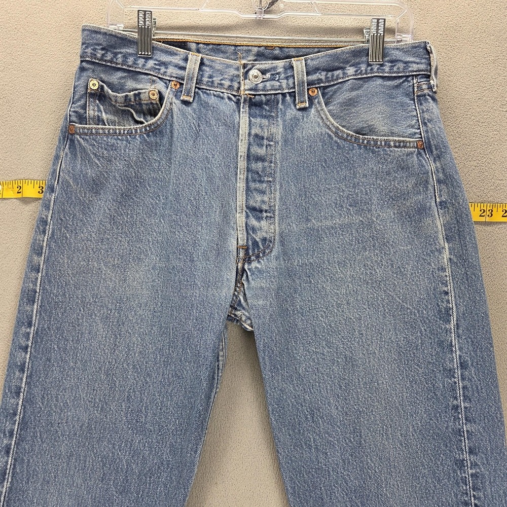 Vintage Levis 501 Jeans Mens Blue Straight Button Fly Made In USA Fits 30x26 - Picture 13 of 16